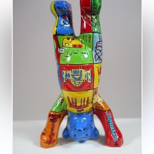 Large Squares II Collectible Graffiti Berlin Buddy Bear Sculpture  Klio Karadim